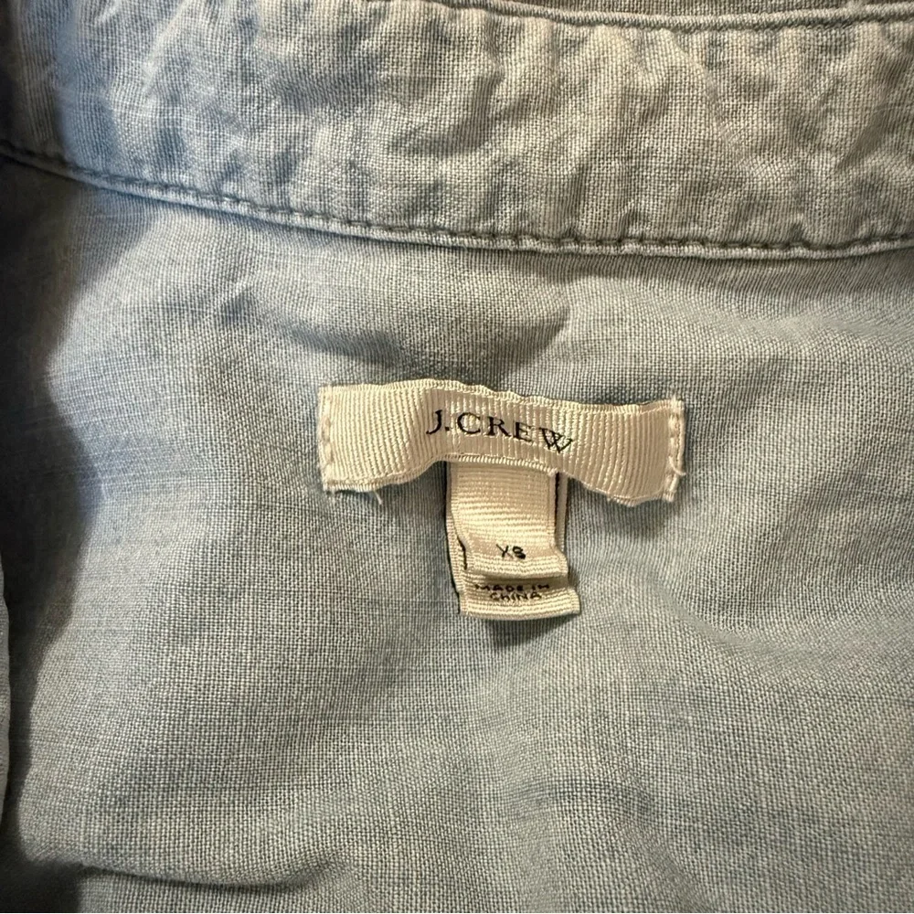 J. CREW California Casual Button Placket Chambray Shirt Size XS